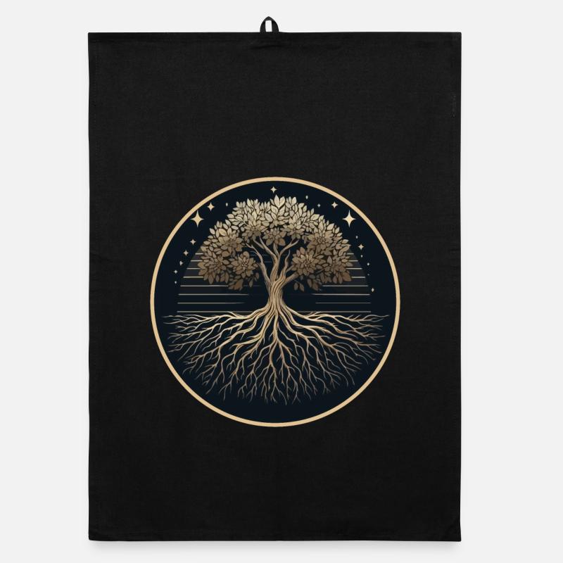 Tree Silhouette Roots Organic dish towel