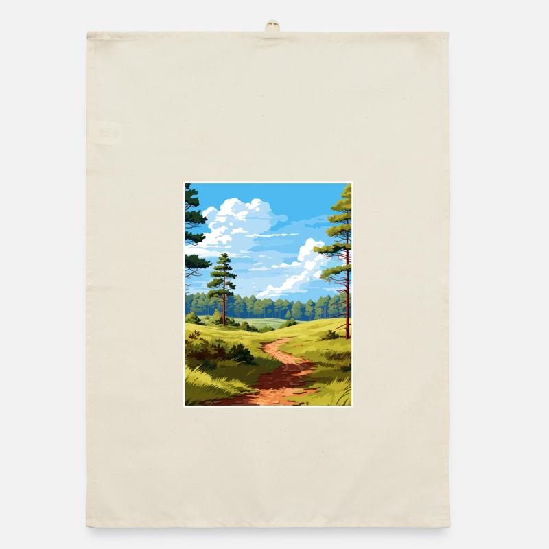 Cannock Chase Aonb Travel Poster Souvenir Paint WP Organic dish towel