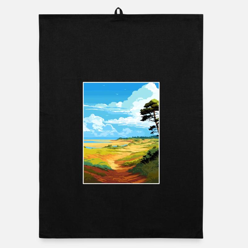 Suffolk Coast Heaths Reiseposter Souvenir WPA Organic Geschirrtuch
