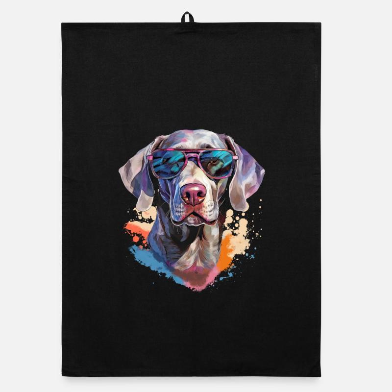 Braque de Weimar avec lunettes de soleil Torchon bio
