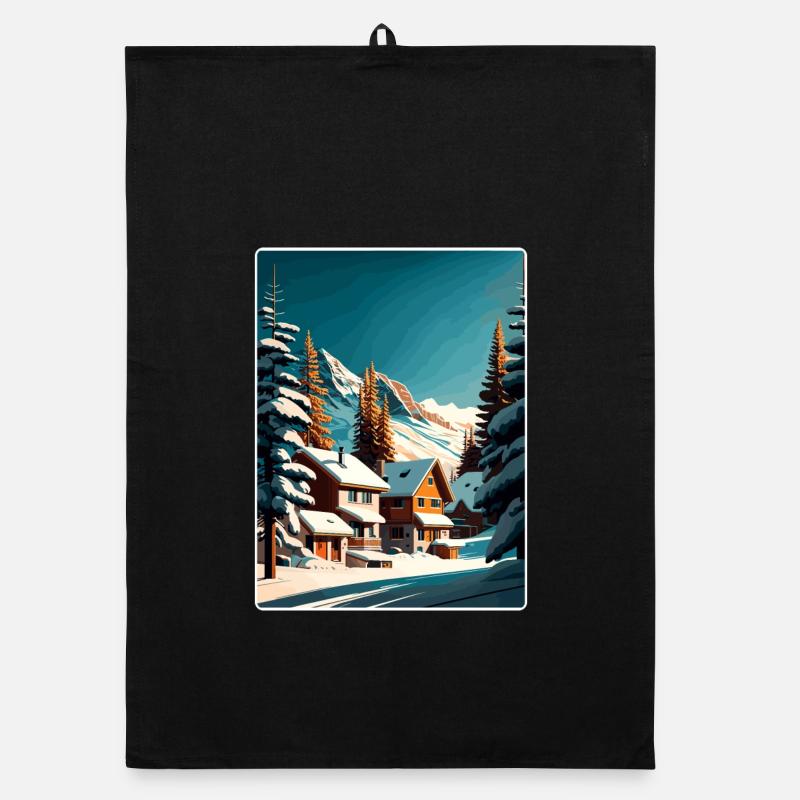 Val Thorens Ski Reise Poster Souvenir Farbe WPA Organic Geschirrtuch