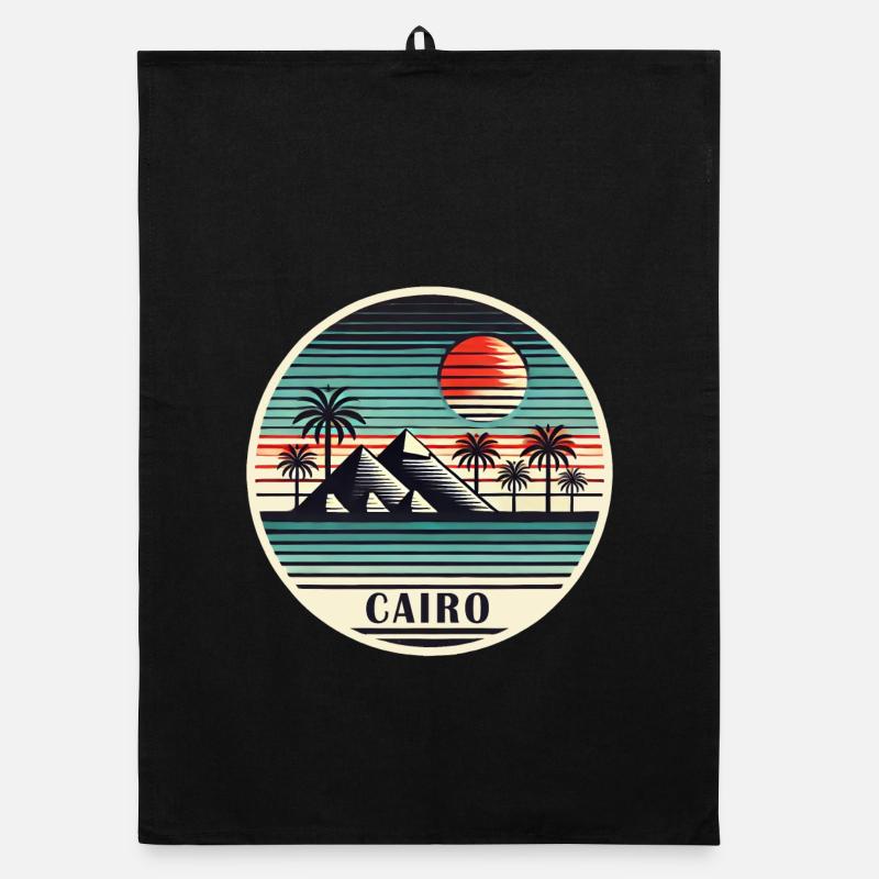 Cairo Egypt Pyramids Desert Organic dish towel