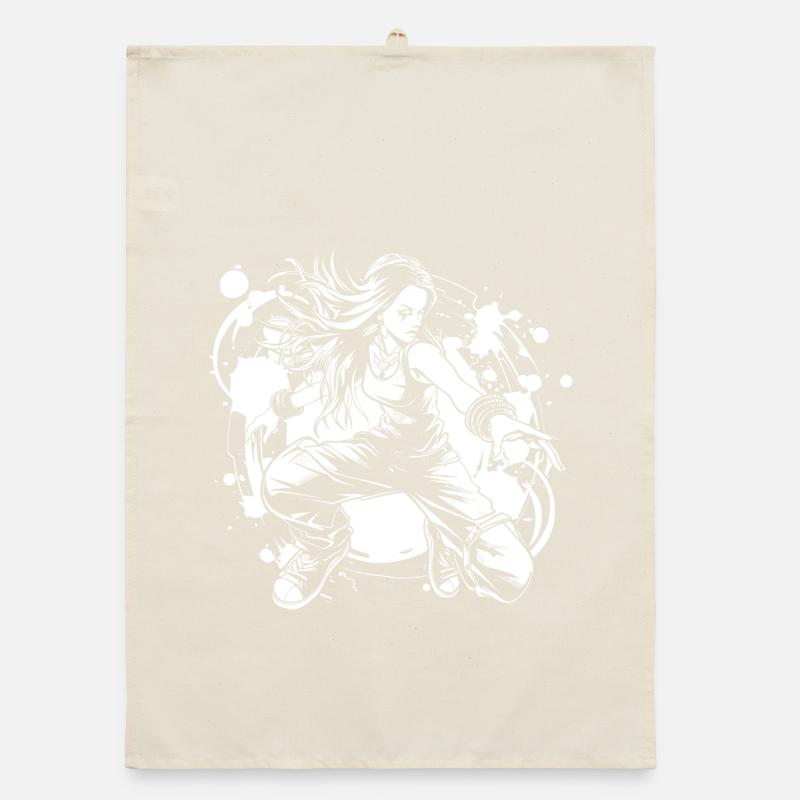 Breakdancer Mädchen Organic Geschirrtuch