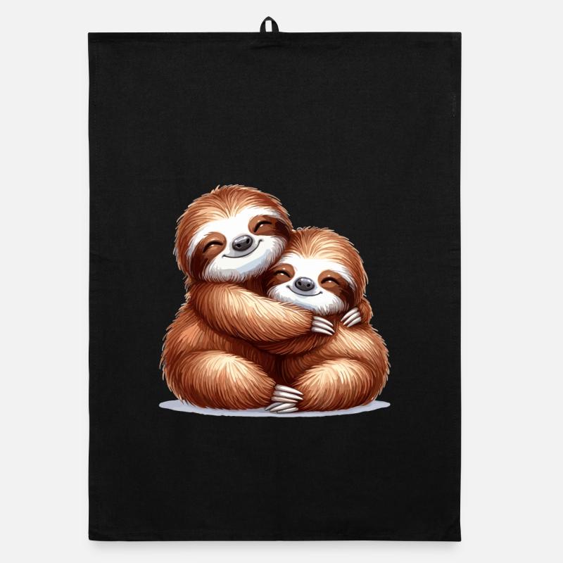 Sloths Sloth Snuggle Gift Organic dish towel