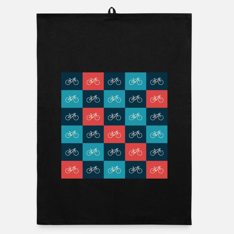 Vibrant Bicycle Pattern Artwork Organic dish towel