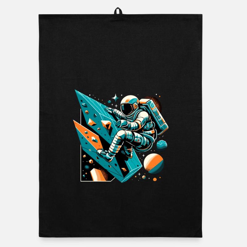 Bouldering Astronaut Gift Organic dish towel