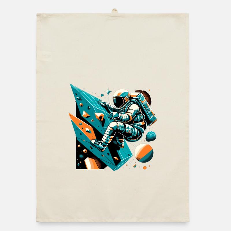 Bouldern Astronaut Geschenk Organic Geschirrtuch