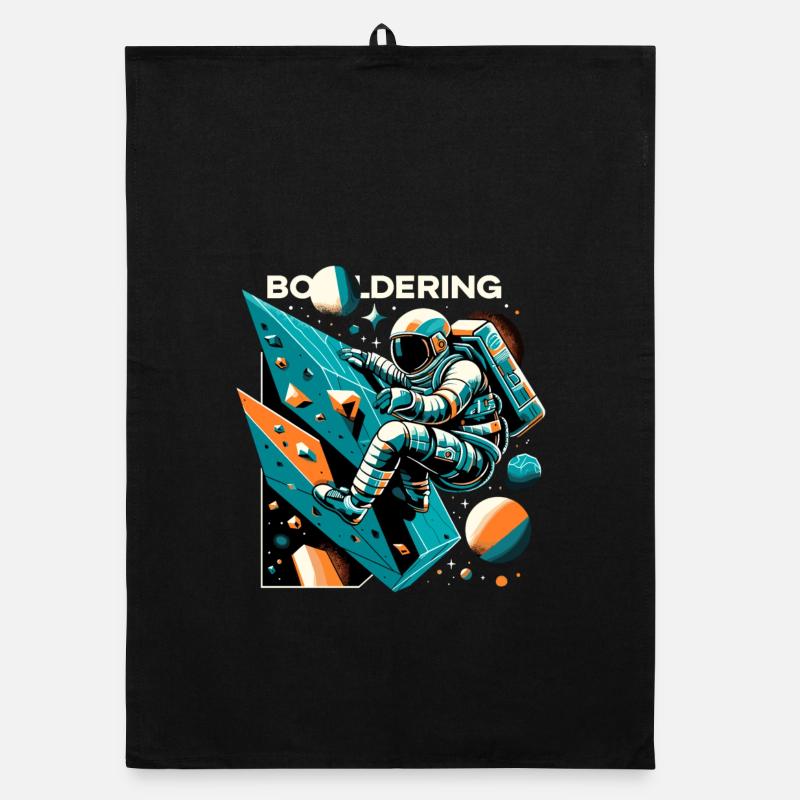 Bouldering Astronaut Spaceman Gift Organic dish towel