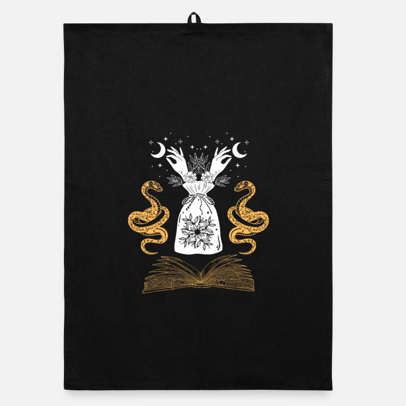 Grimoire au clair de lune : Mains de serpent Torchon bio