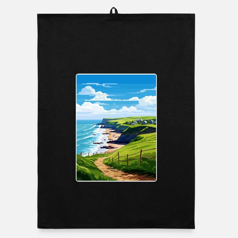 Crackington Haven Cornouailles Angleterre Affiche de voyage Torchon bio
