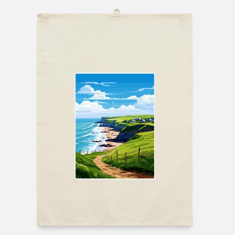 Crackington Haven Cornouailles Angleterre Affiche de voyage Torchon bio
