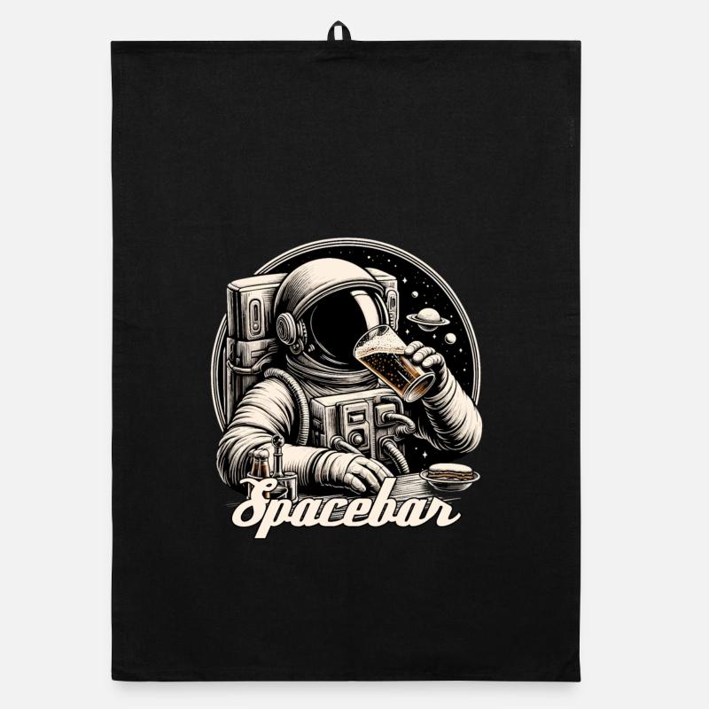 Astronaut Bar Spacebar Geschenk Organic Geschirrtuch