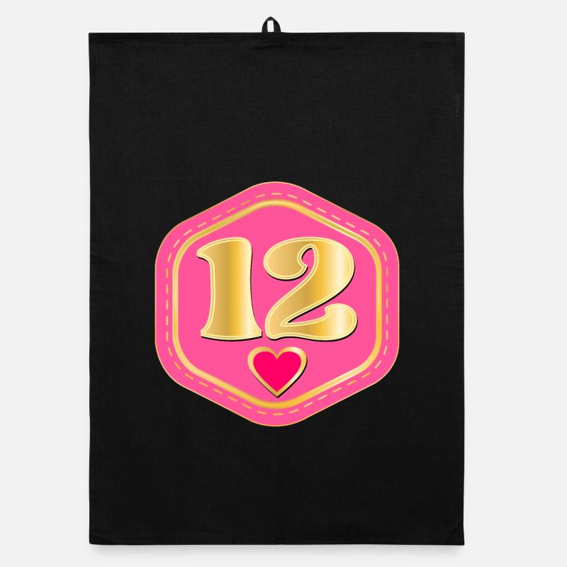 Number Twelve - 12th Birthday Organic dish towel