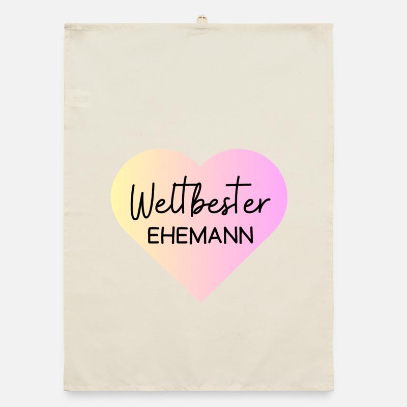 Weltbester Ehemann! Herz, personalisierbar Organic Geschirrtuch
