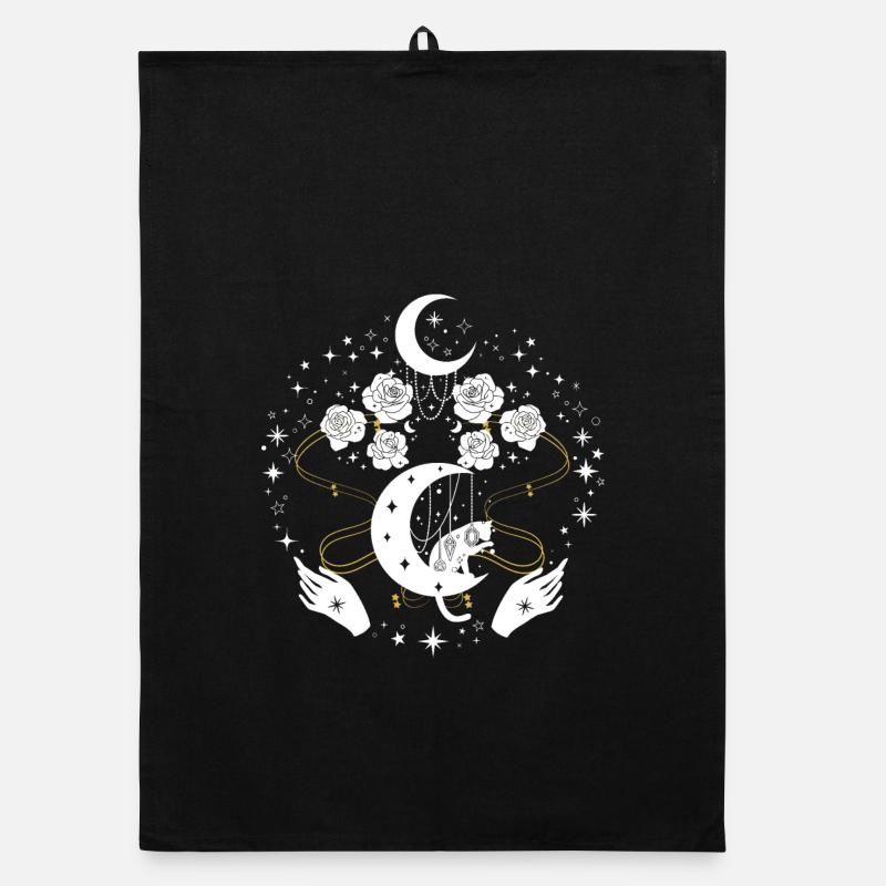 Ornements de harpe au clair de lune Torchon bio