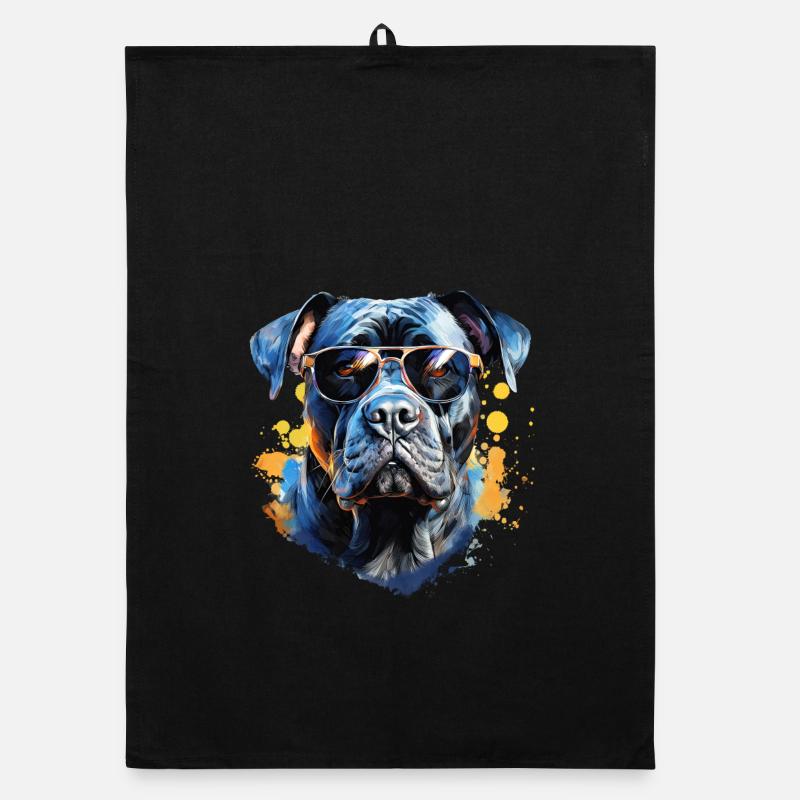 Cane Corso mit Sonnenbrille Organic Geschirrtuch