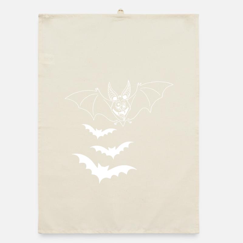 White Vampire Bat Organic dish towel