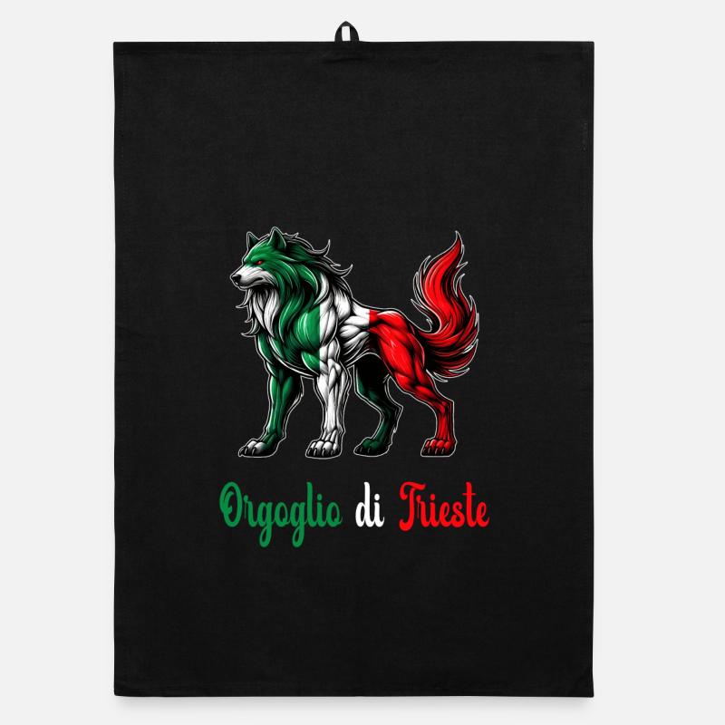 Drapeau de la fierté de Trieste (Italie) Torchon bio