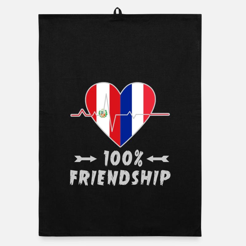 Peru und Frankreich 100% Freundschaft Organic Geschirrtuch