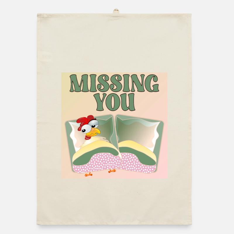 MISSING YOU - CHICKEN BED Organic dish towel