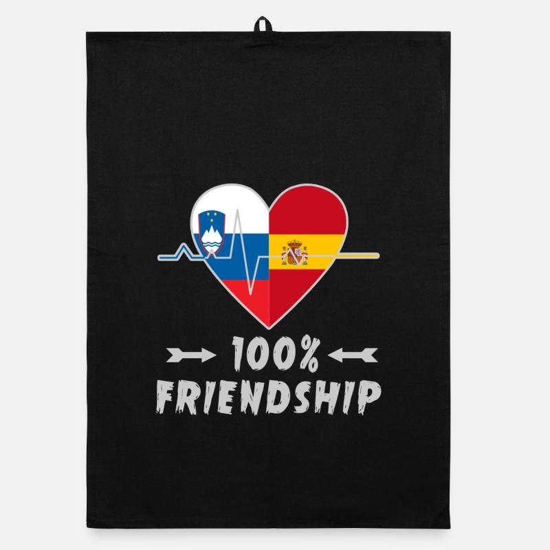 Slowenien und Spanien 100% Freundschaft Organic Geschirrtuch