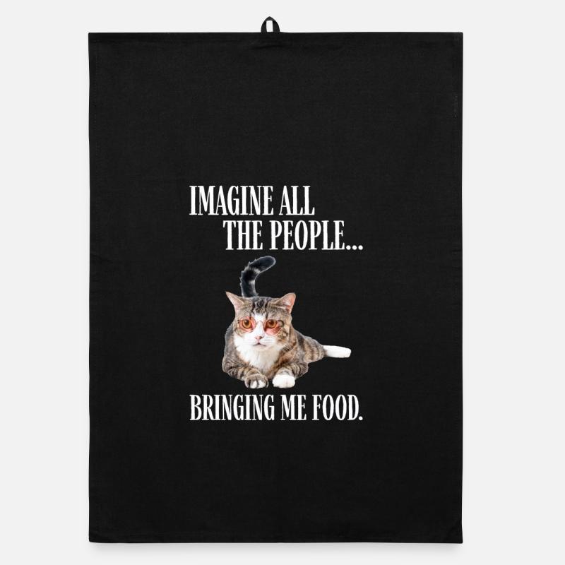 Cat with glasses Organic dish towel