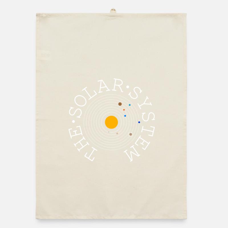 Le système solaire (blanc) Torchon bio