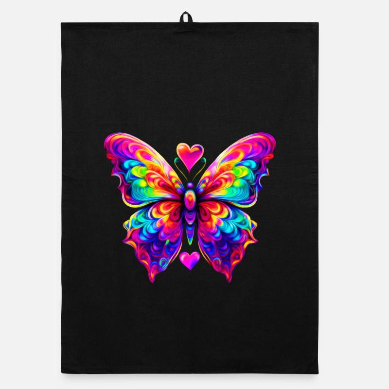 Bunter psychedelischer Schmetterling Organic Geschirrtuch