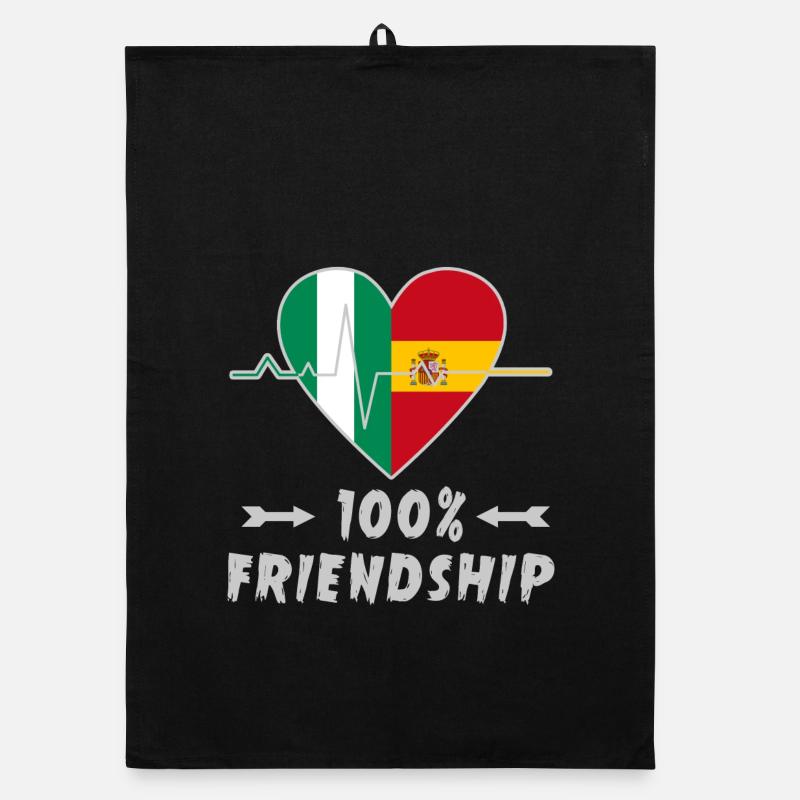 Nigeria und Spanien 100% Freundschaft Organic Geschirrtuch