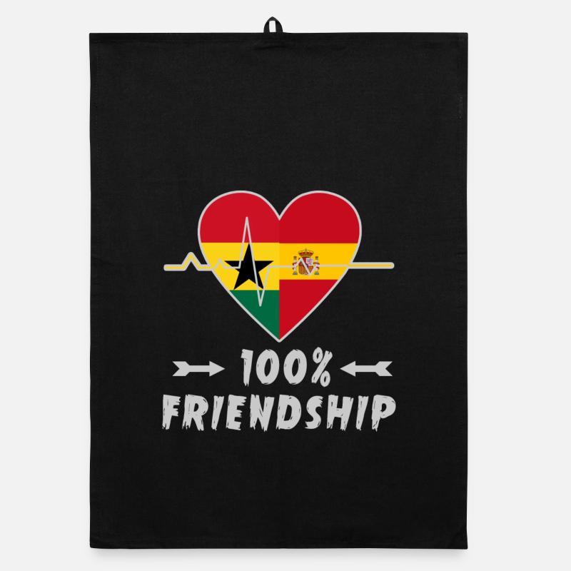 Ghana und Spanien 100% Freundschaft Organic Geschirrtuch