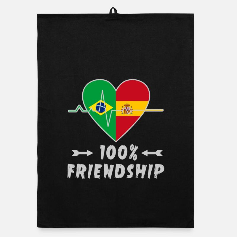 Brasilien und Spanien 100% Freundschaft Organic Geschirrtuch