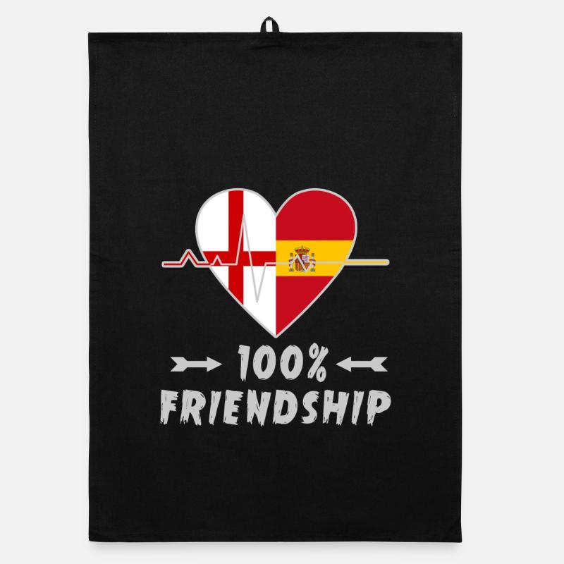 England und Spanien 100% Freundschaft Organic Geschirrtuch