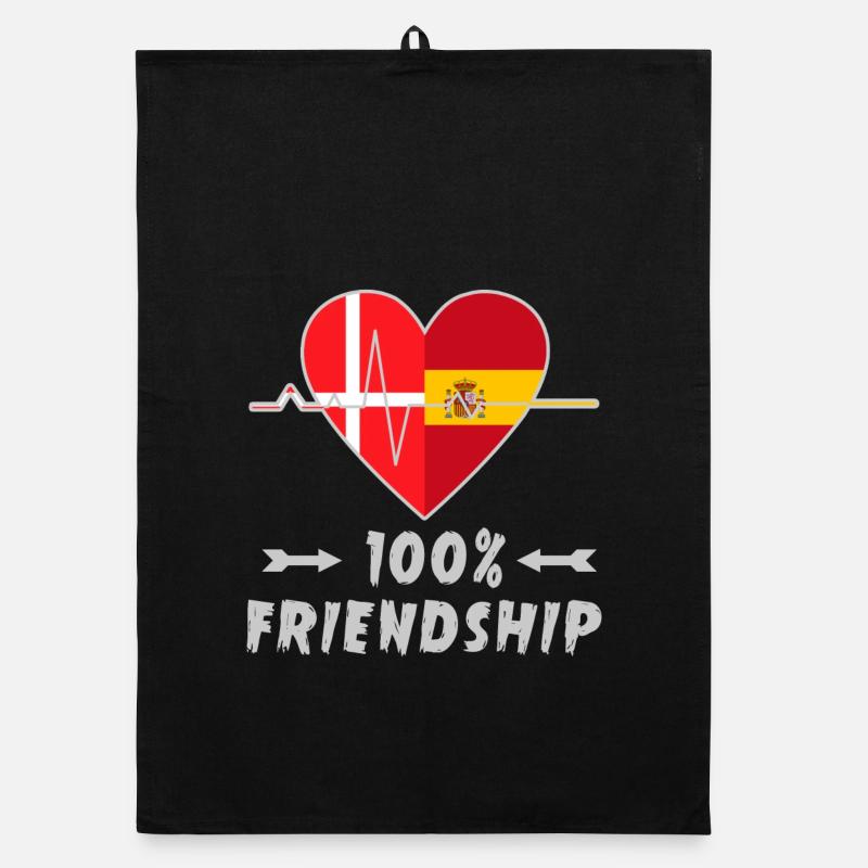 Dänemark und Spanien 100% Freundschaft Organic Geschirrtuch