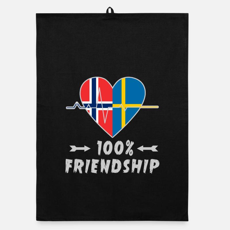 Norwegen und Schweden 100% Freundschaft Organic Geschirrtuch