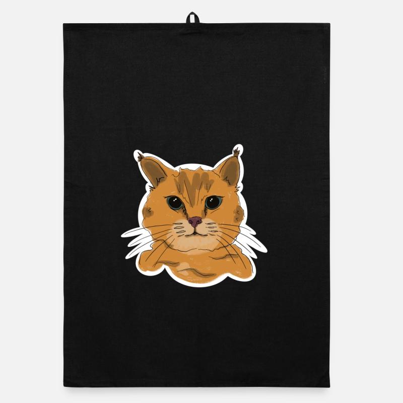 Illustration einer Katze „Schnurr“ Organic Geschirrtuch