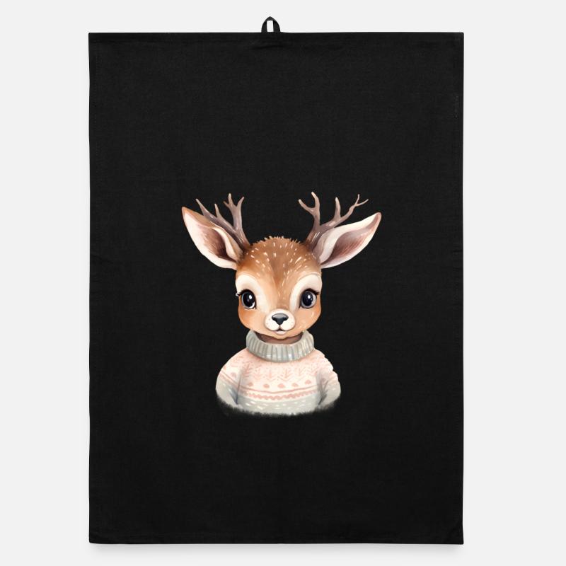 Cerf câlin en pull d’hiver Torchon bio