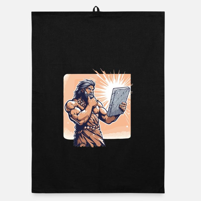 Idée Idée homme des cavernes Pierre Tablette cadeau Torchon bio