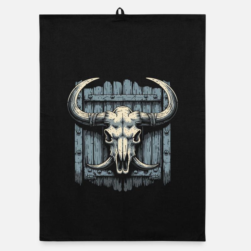 Bison-Schädel Organic Geschirrtuch