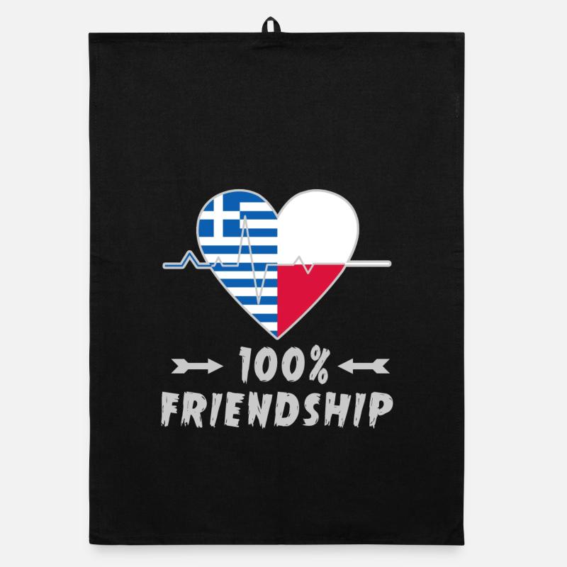 100 % amitié entre la Grèce et la Pologne Torchon bio