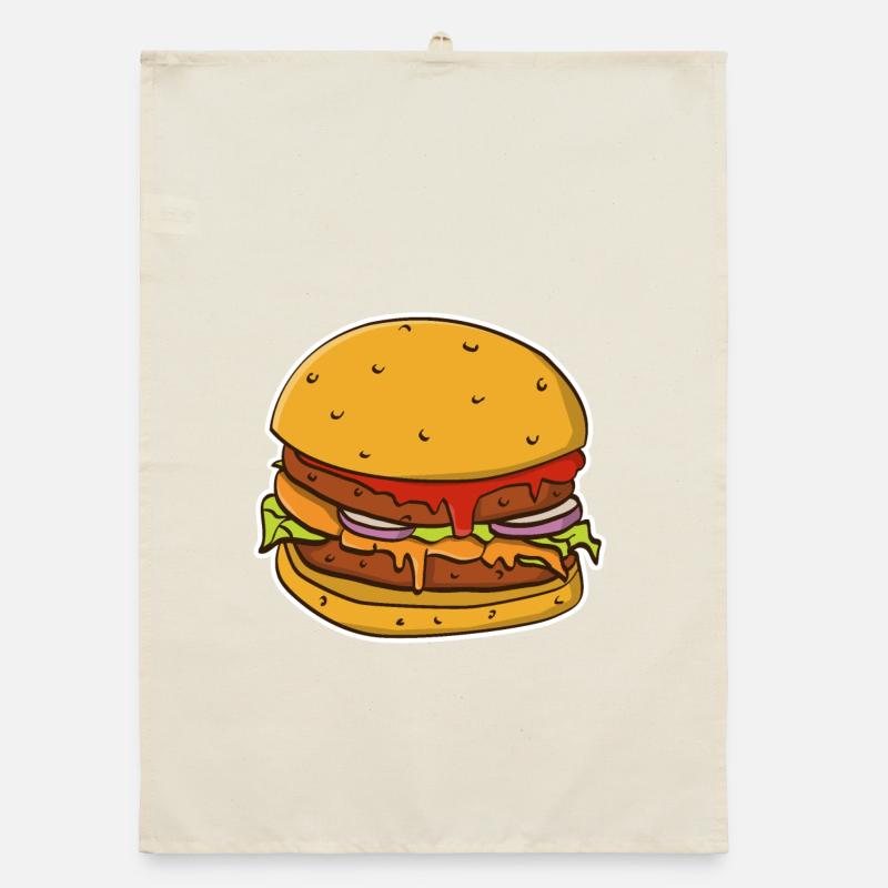 Image colorée d’un pain à hamburger. Torchon bio