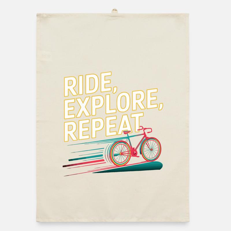 Ride Explore Repeat Organic dish towel