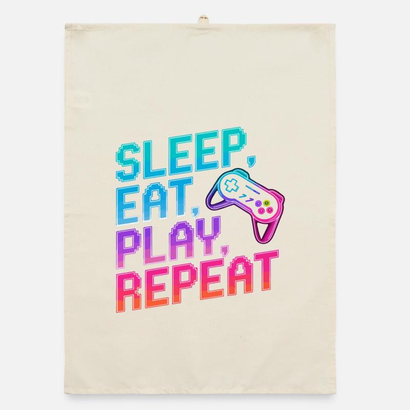 Dormir, manger, jouer, répéter, Torchon bio