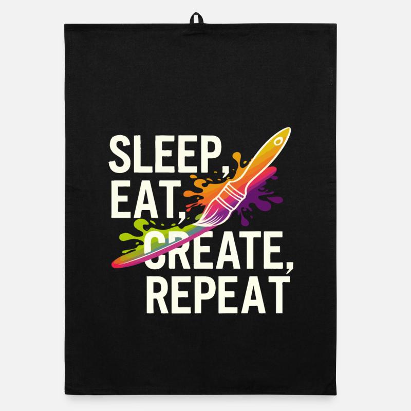 Sleep Eat Create Repeat Organic dish towel