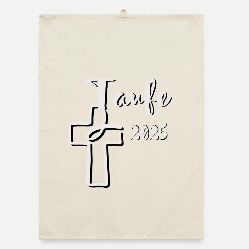 Baptism 2025 Fish Dips in Cross 3D Effect Organic dish towel