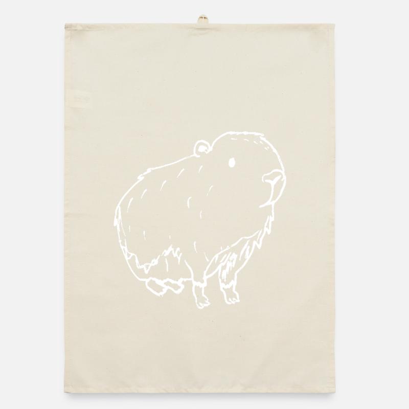 Blanc abstrait de Kapybara Torchon bio
