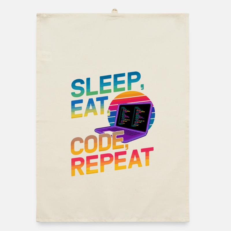 Sleep Eat Code Repeat Geschenk für Coder Organic Geschirrtuch