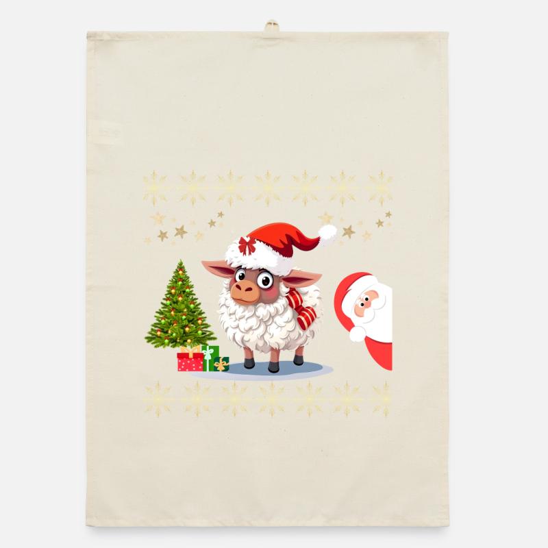 Mouton Festif de Noël - Pulls et Habits Mignons Torchon bio