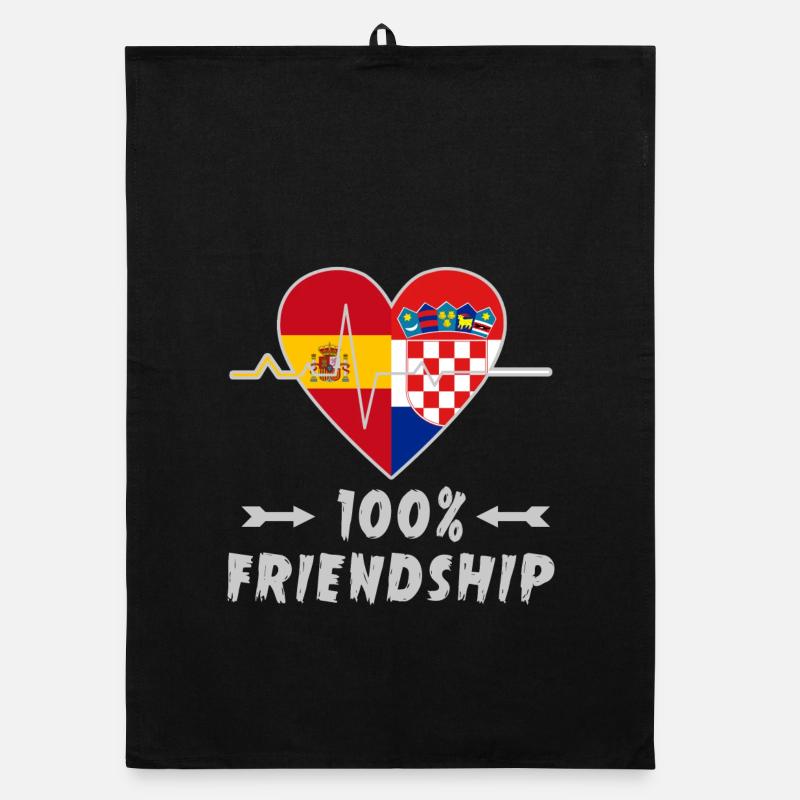 Spanien und Kroatien 100% Freundschaft Organic Geschirrtuch