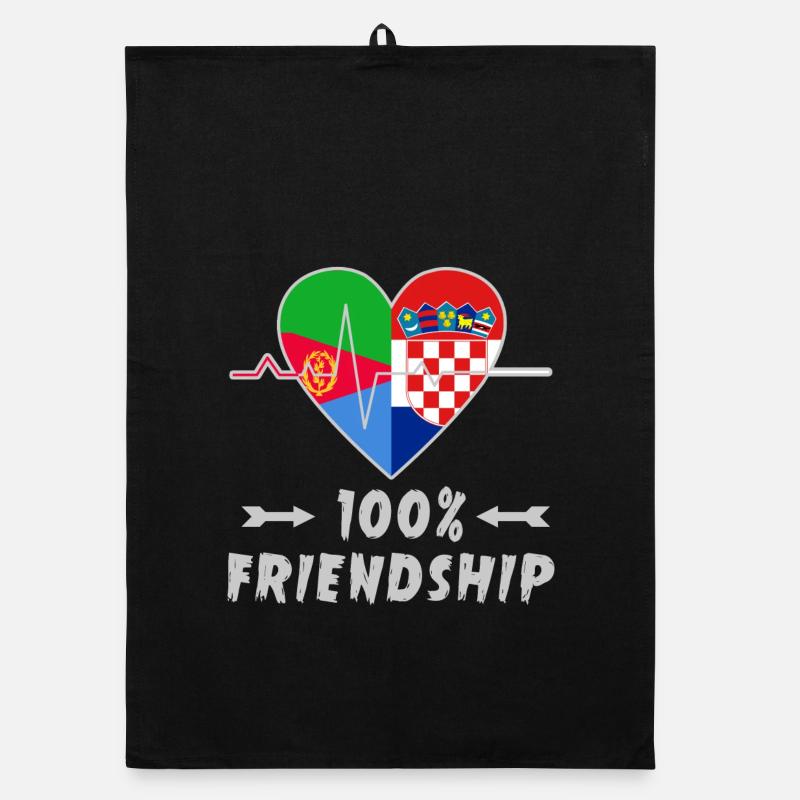 Eritrea und Kroatien 100% Freundschaft Organic Geschirrtuch