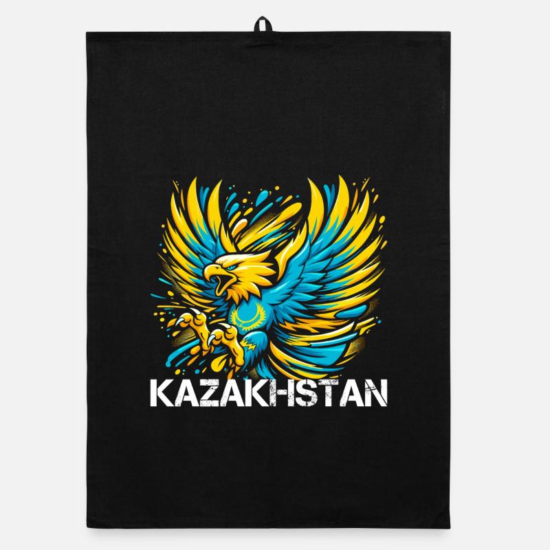 Kazakhstan aigle drapeau drapeau Cool Gift Torchon bio